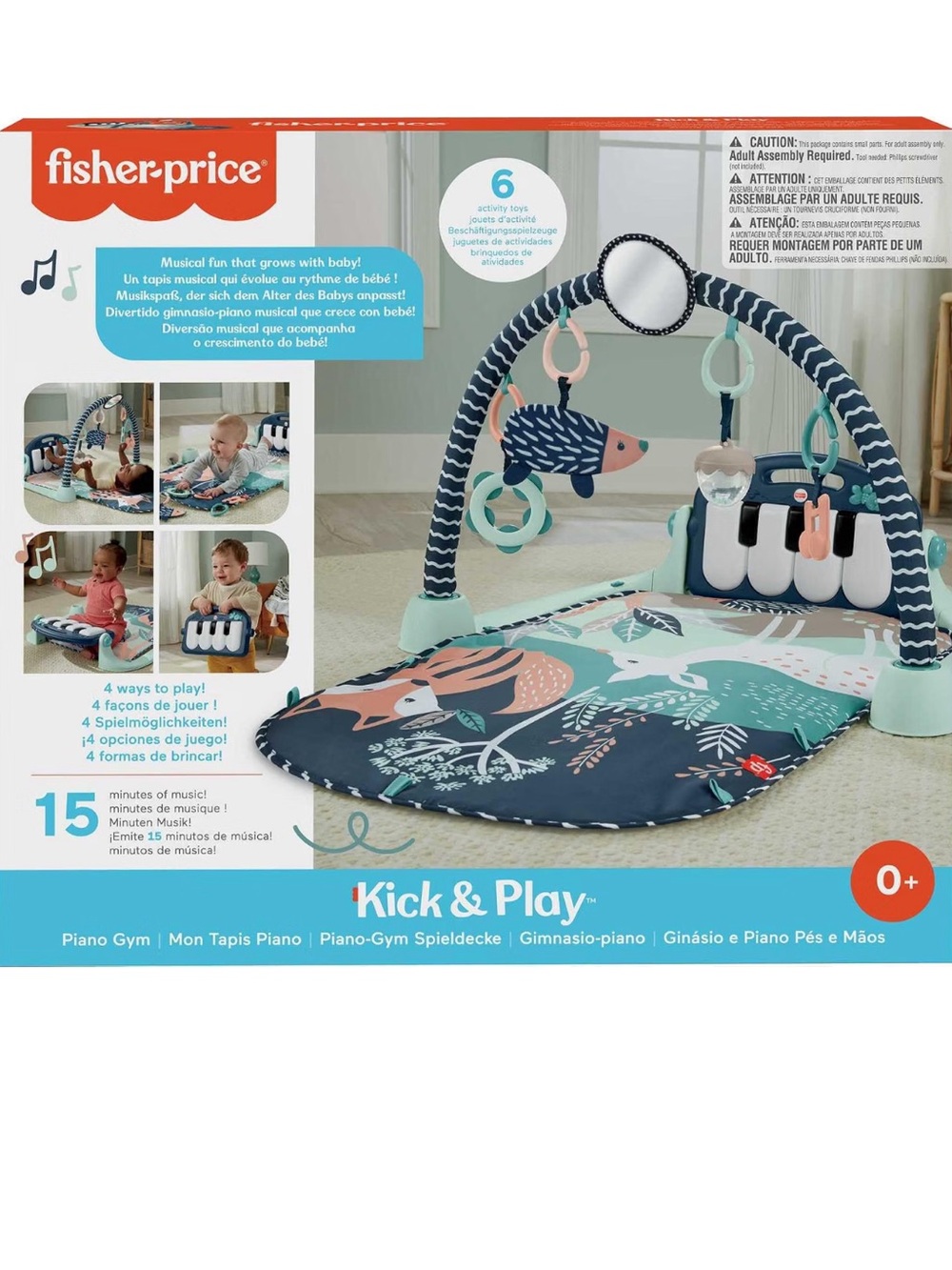 Fisher-Price Kick & Play Piano Gym - Navy Fawn